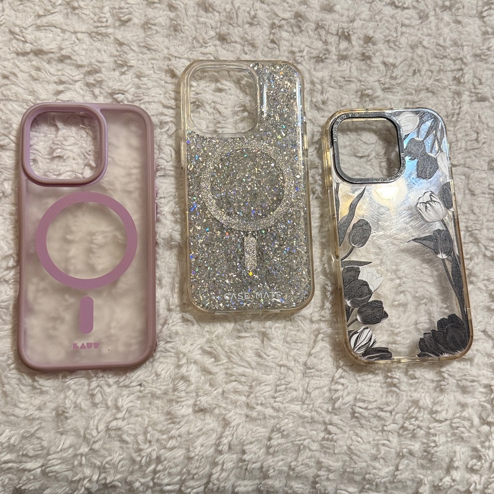Phone Case Set - Purple, Black, and sparkle
iPhone 16 pro